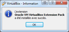 Extension Pack VirtualBox 5.0 installée